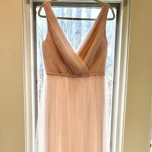 Ethereal Monique Lhullier Bridesmaids Blush Tulle Gown - Size 10